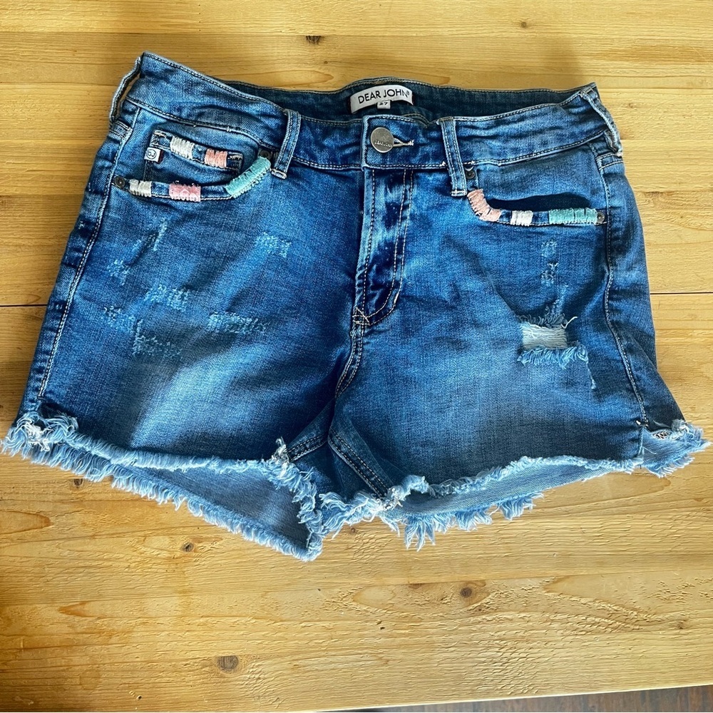 Dear John Blue Denim Shorts Cut offs size 27